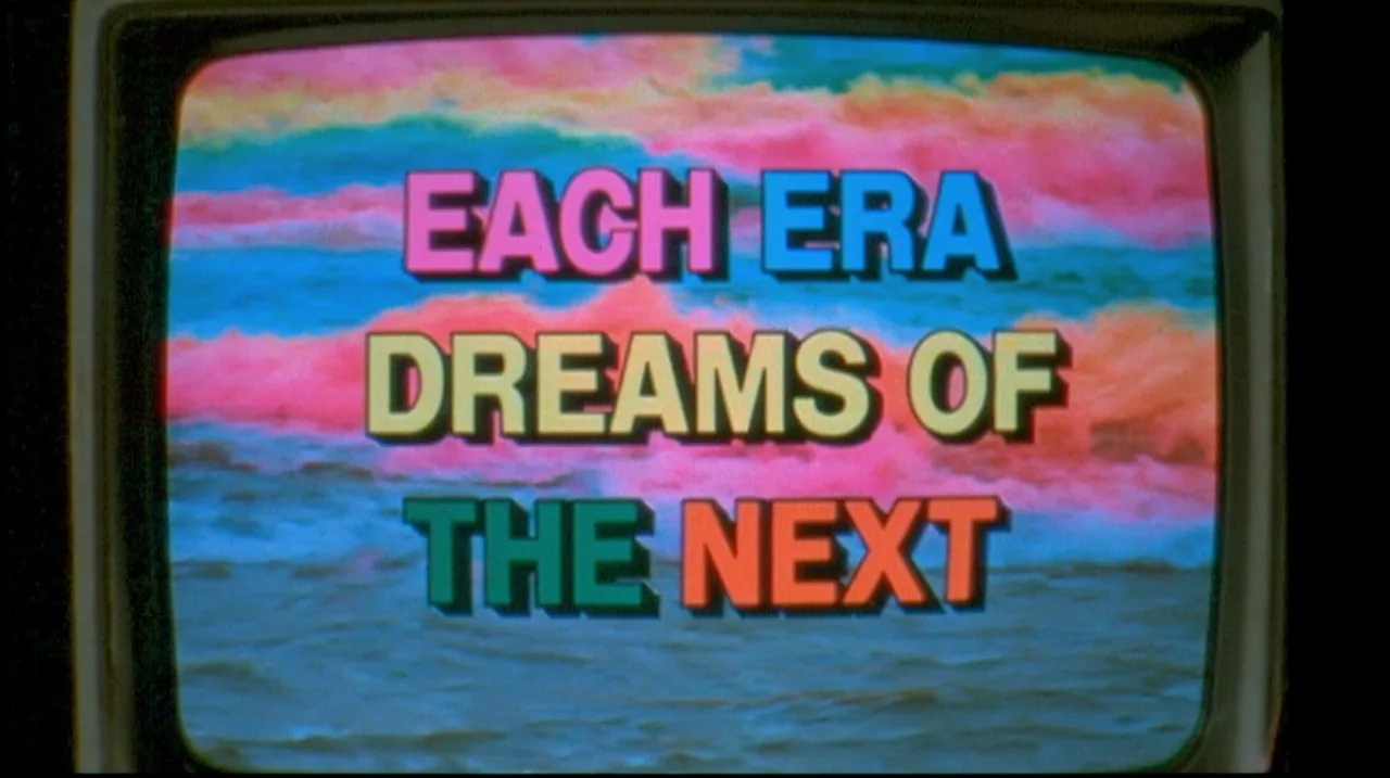 Vintage television showing the words Each Era Dreams of the Next